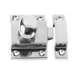 Solid Polished Chrome Chest Cabinet Cupboard Catch / Fastener Oval Handle 55mm x 40mm BC899